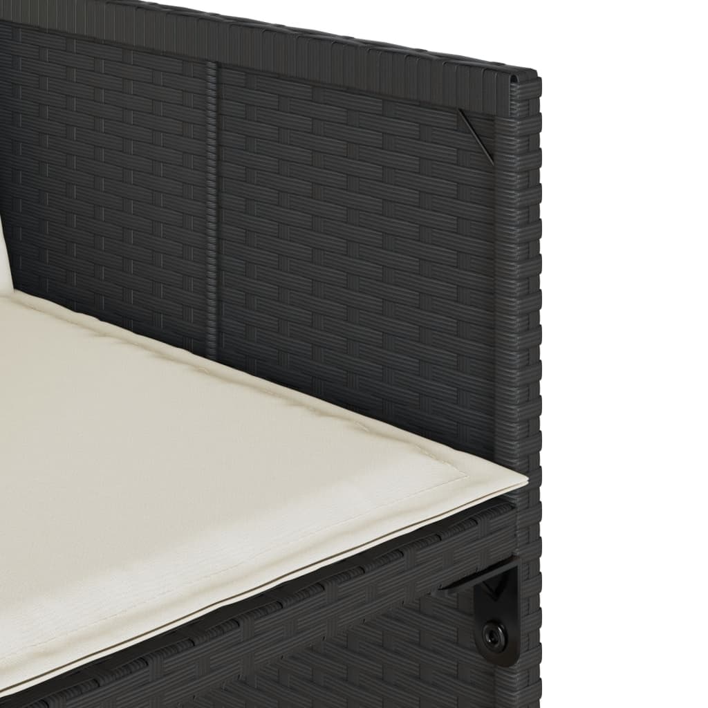 Set mobilier de grădină cu perne, 9 piese, negru, poliratan GartenMobel Dekor