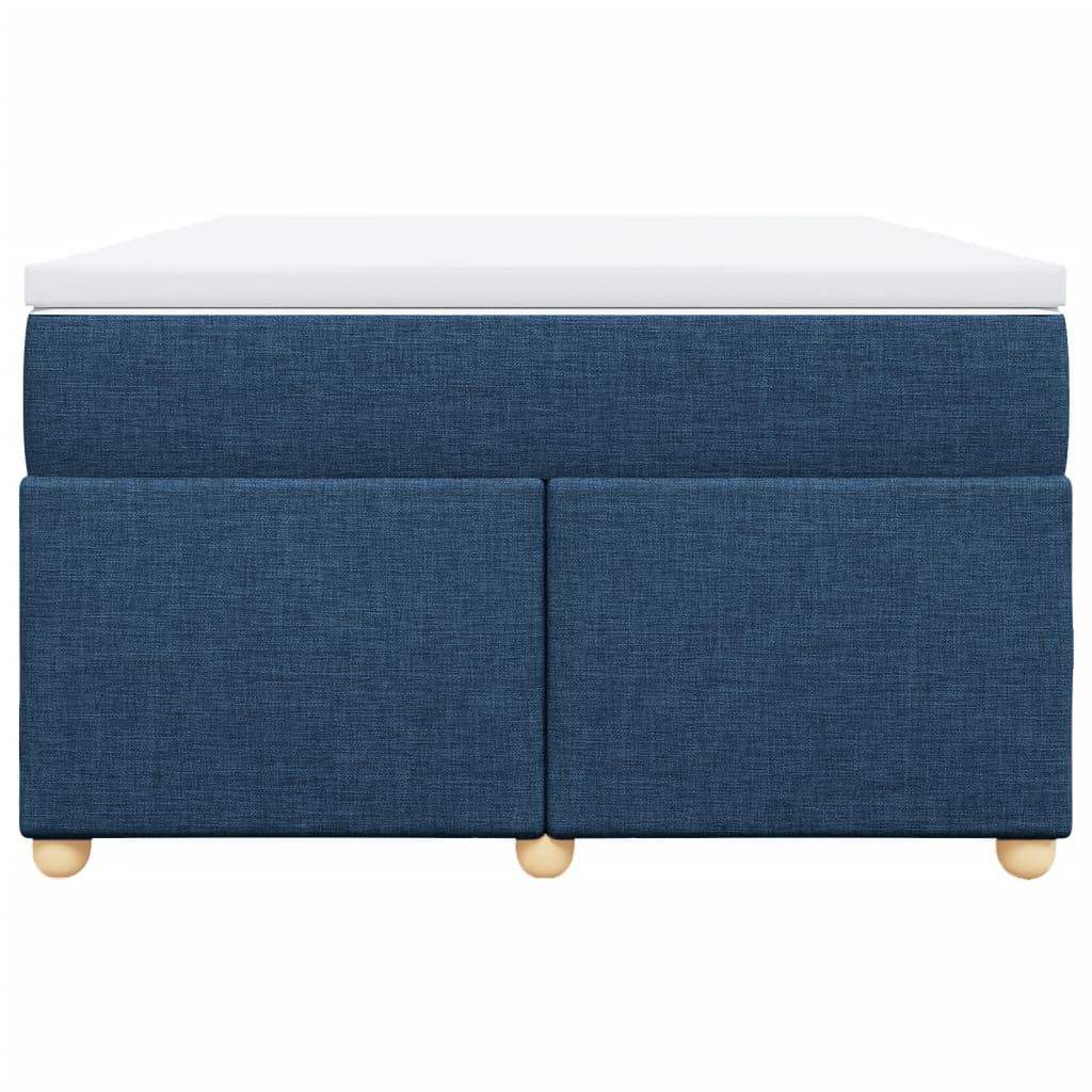 Pat box spring cu saltea, albastru, 120x200 cm, textil GartenMobel Dekor