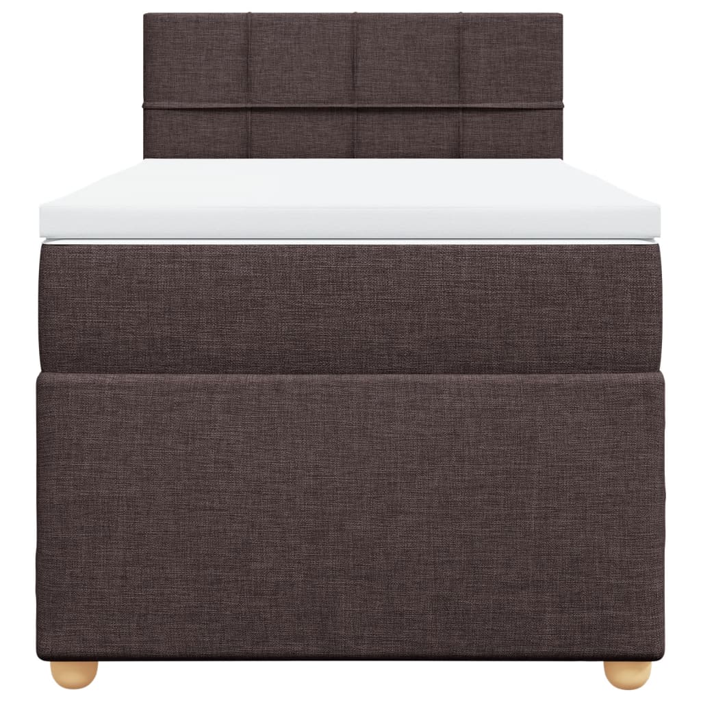 Pat box spring cu saltea, maro închis, 90x190 cm, textil GartenMobel Dekor