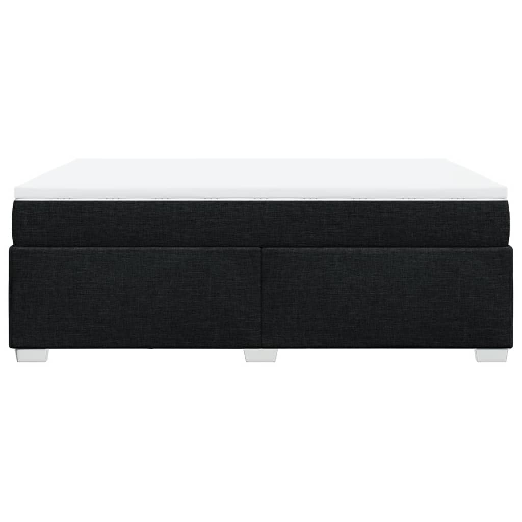 Pat box spring cu saltea, negru, 140x190 cm, textil GartenMobel Dekor