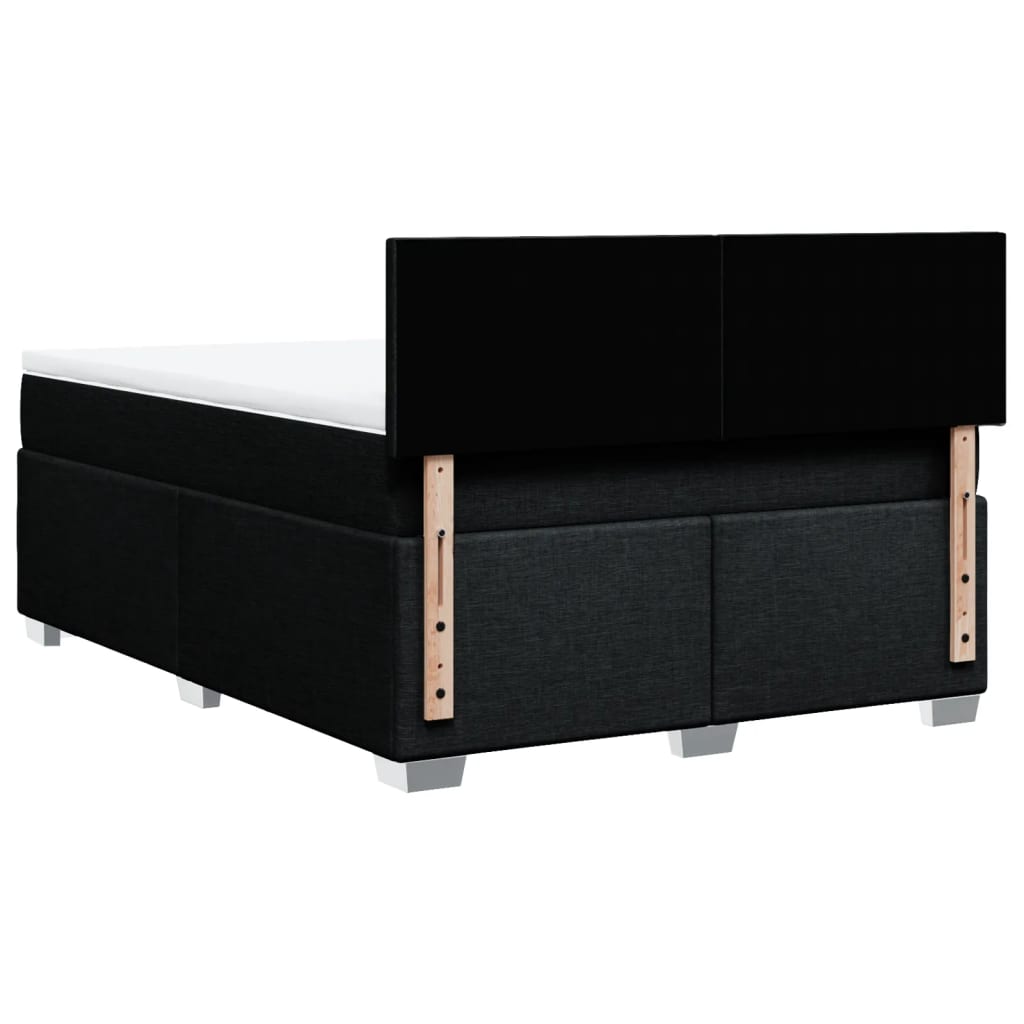 Pat box spring cu saltea, negru, 140x190 cm, textil GartenMobel Dekor