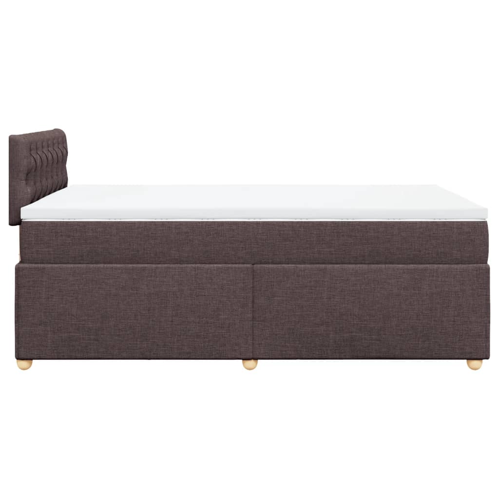 Pat box spring cu saltea, maro închis, 120x200 cm, textil GartenMobel Dekor