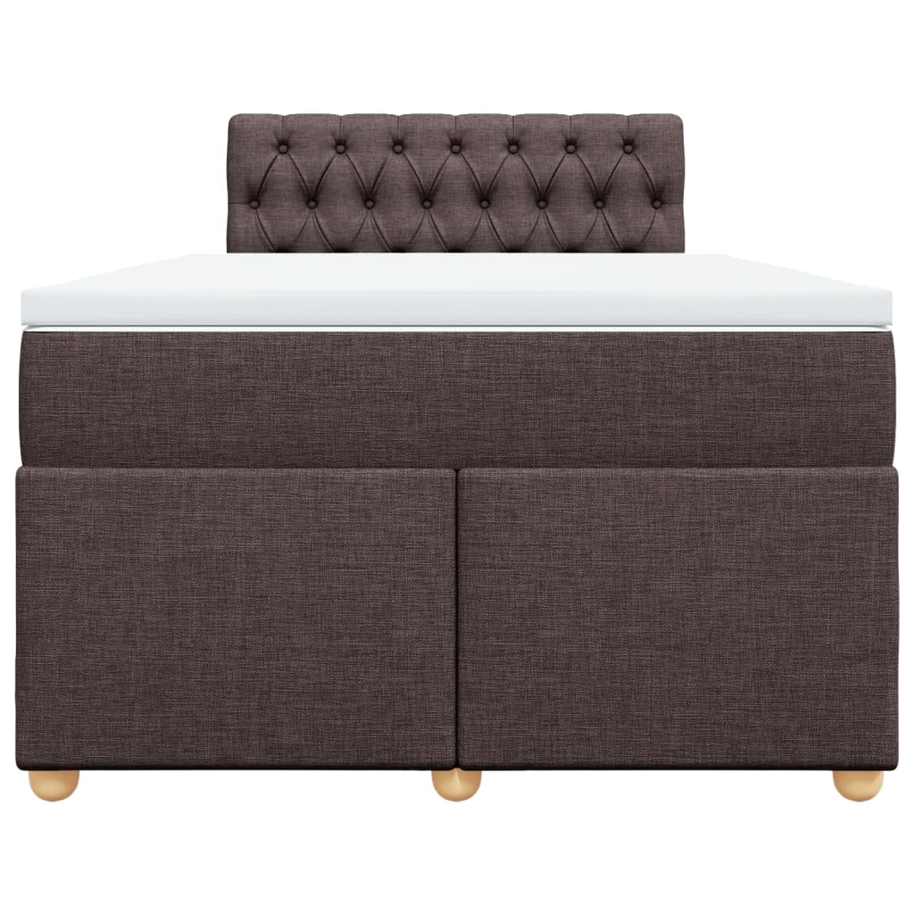 Pat box spring cu saltea, maro închis, 120x200 cm, textil GartenMobel Dekor