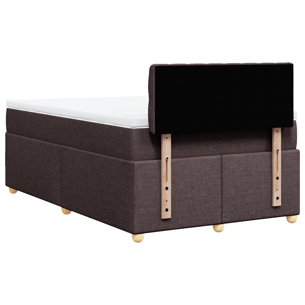 Pat box spring cu saltea, maro închis, 120x200 cm, textil GartenMobel Dekor