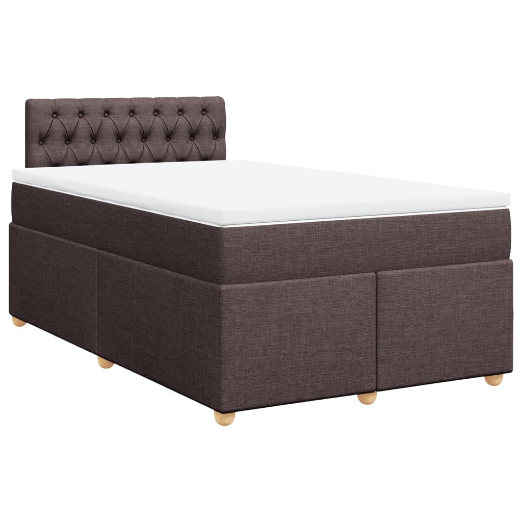 Pat box spring cu saltea, maro închis, 120x200 cm, textil GartenMobel Dekor