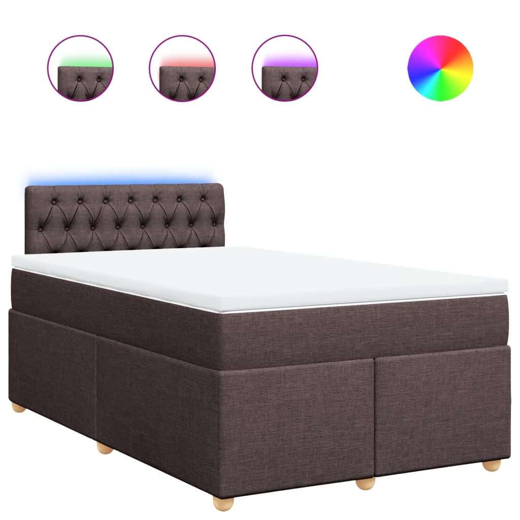 Pat box spring cu saltea, maro închis, 120x200 cm, textil GartenMobel Dekor