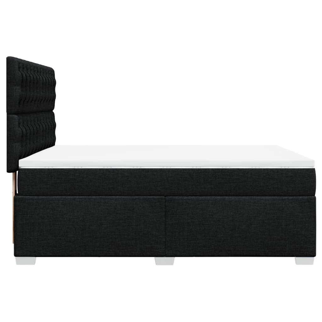 Pat box spring cu saltea, negru, 140x190 cm, textil GartenMobel Dekor