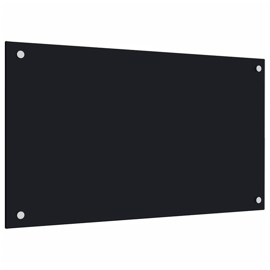 Panou antistropi bucătărie 2 buc. negru 70x60cm sticlă securiz. GartenMobel Dekor