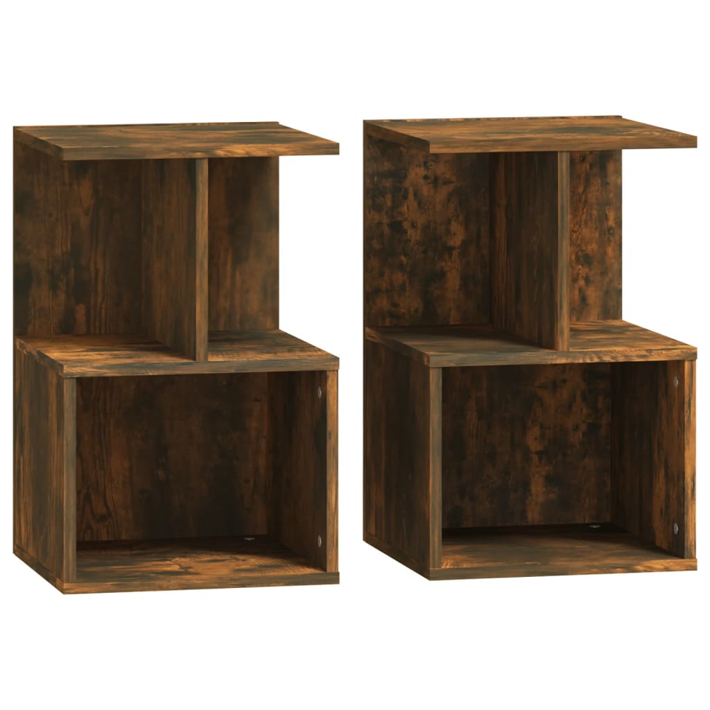 Noptiere, 2 buc., stejar fumuriu, 35x35x55 cm, lemn prelucrat GartenMobel Dekor