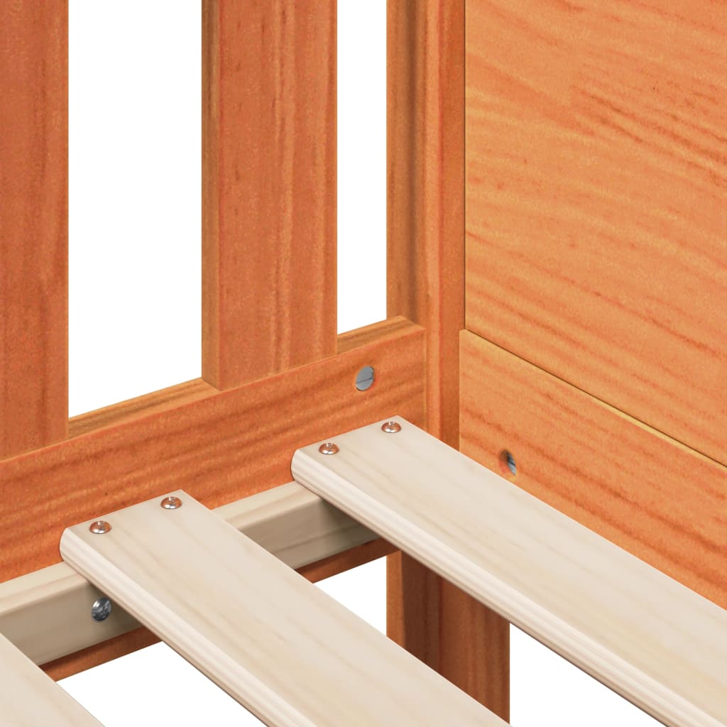 Cadru pat de copii, maro ceruit, 70x140 cm, lemn masiv de pin GartenMobel Dekor