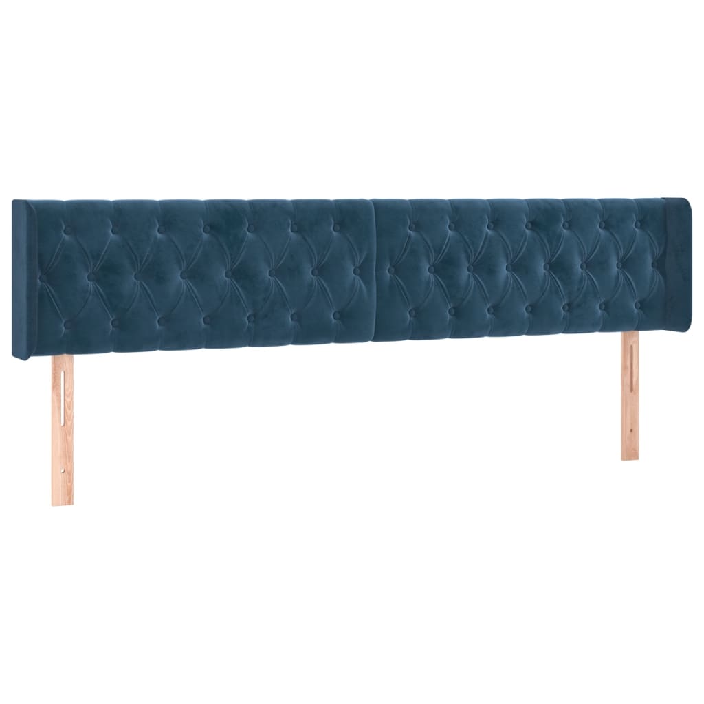 Pat box spring cu saltea, albastru închis, 180x200 cm, catifea GartenMobel Dekor