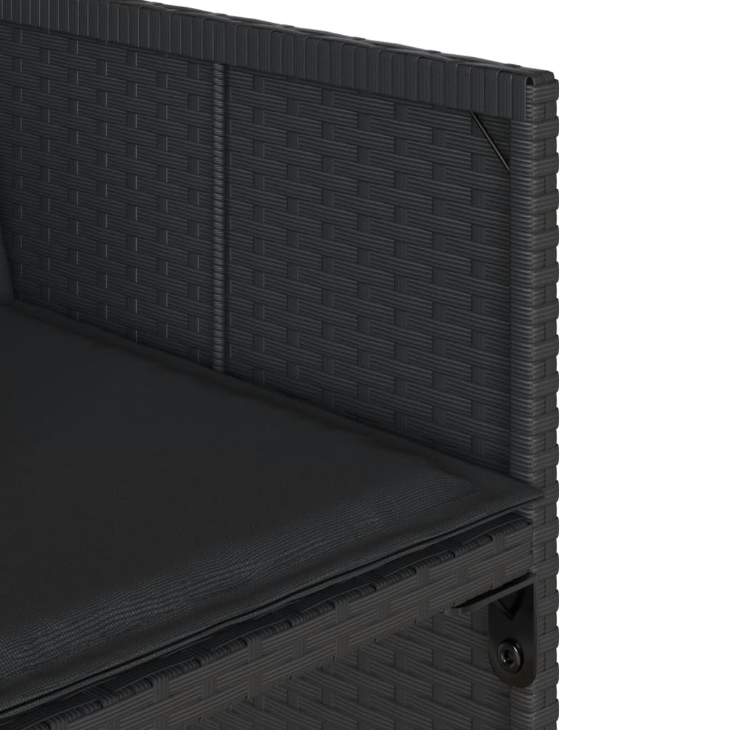 Set mobilier de grădină cu perne, 13 piese, negru, poliratan GartenMobel Dekor