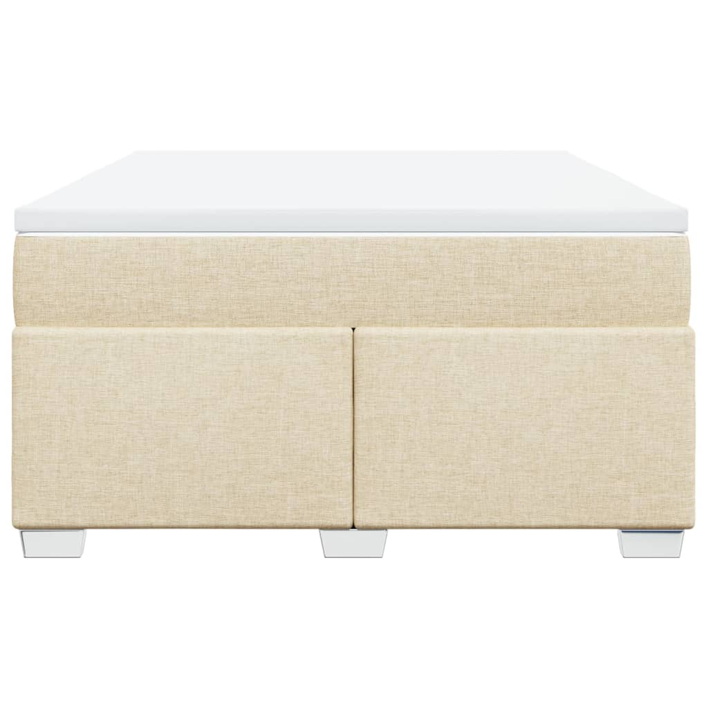Pat box spring cu saltea, crem, 160x200 cm, material textil GartenMobel Dekor