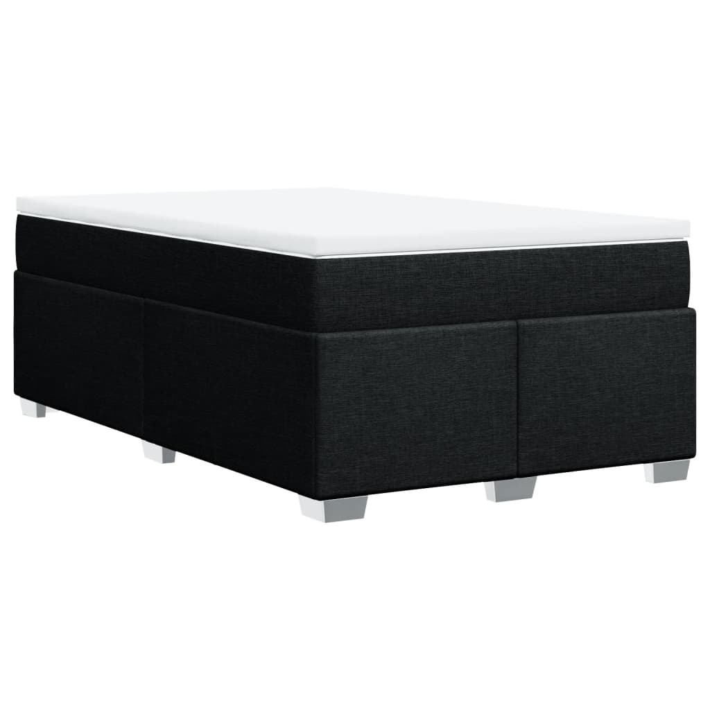 Pat box spring cu saltea, negru, 120x200 cm, textil GartenMobel Dekor