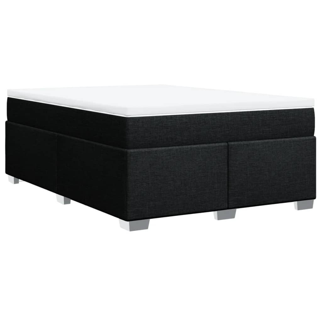 Pat box spring cu saltea, negru, 140x200 cm, textil GartenMobel Dekor