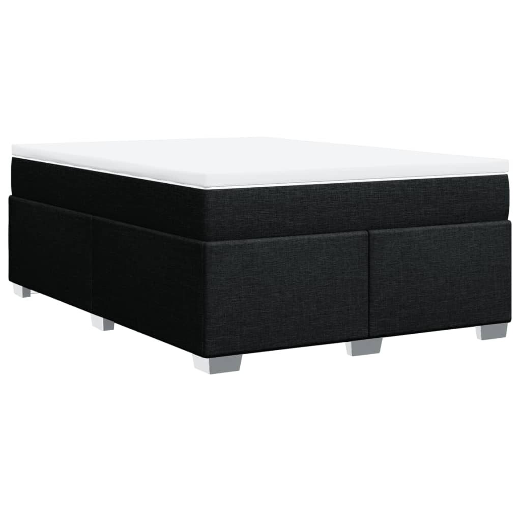 Pat box spring cu saltea, negru, 160x200 cm, textil GartenMobel Dekor