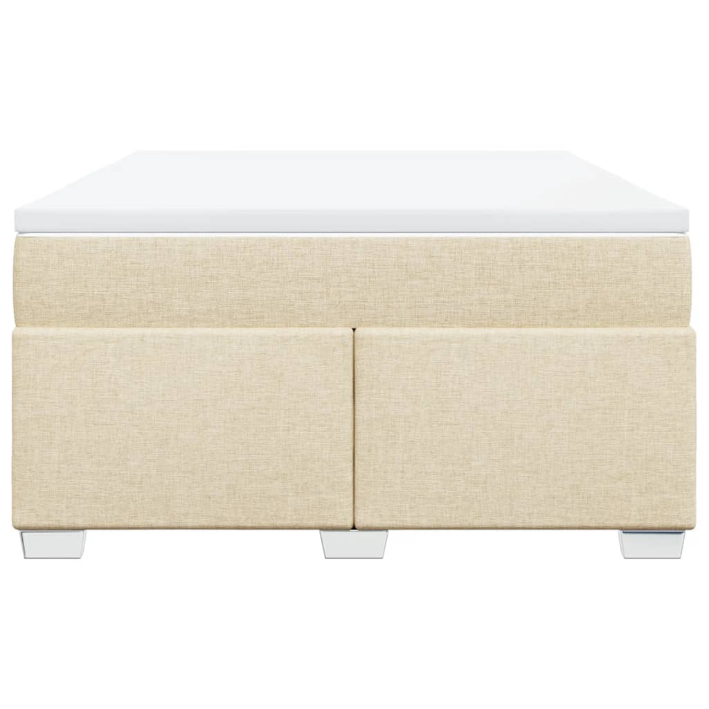 Pat continental cu saltea, crem, 140x200 cm, material textil GartenMobel Dekor