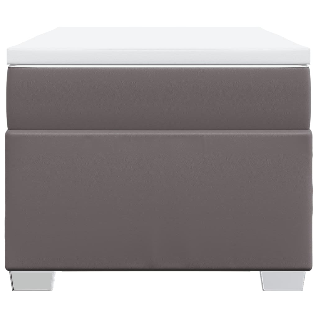 Pat box spring cu saltea, gri, 80x200 cm, piele ecologică GartenMobel Dekor