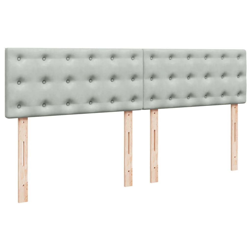 Pat box spring cu saltea, gri deschis, 180x200 cm, catifea GartenMobel Dekor