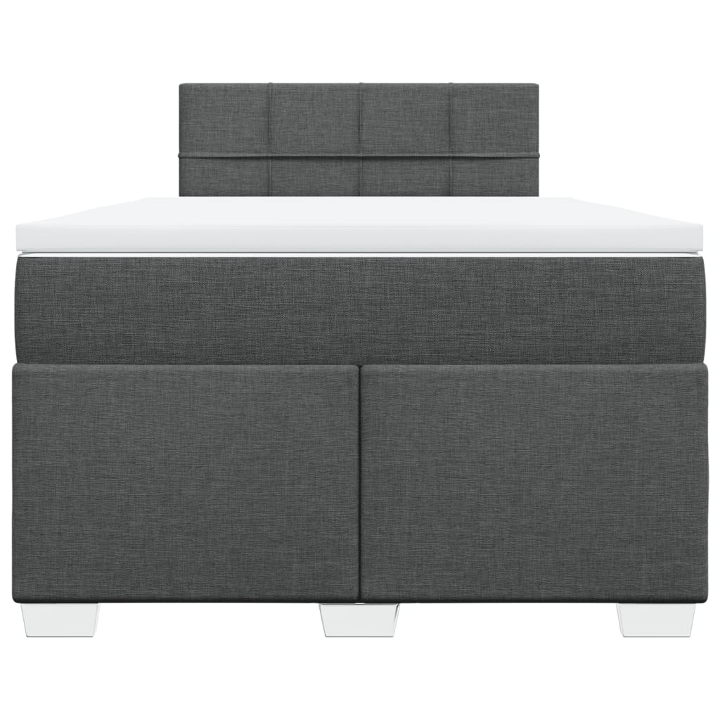 Pat box spring cu saltea, gri închis, 120x190 cm, textil GartenMobel Dekor