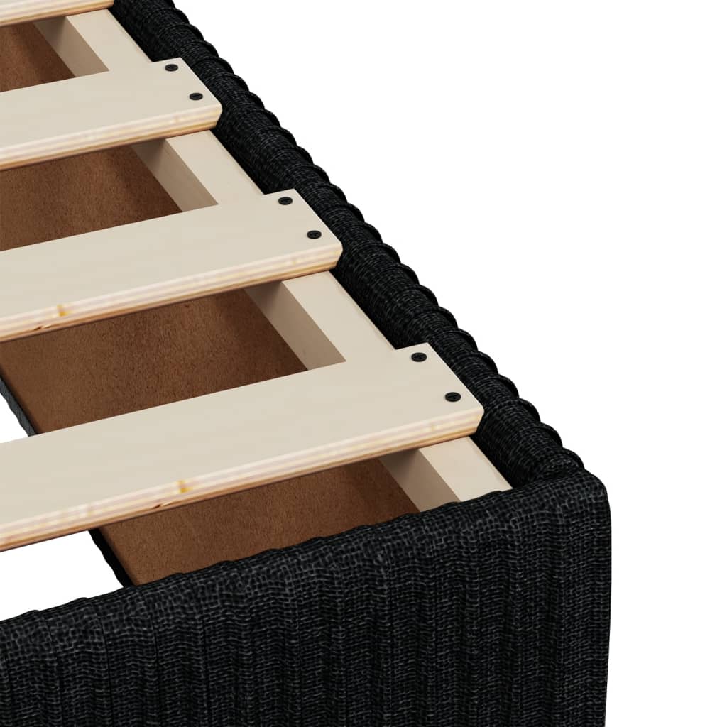 Pat box spring cu saltea, negru, 90x190 cm, textil GartenMobel Dekor