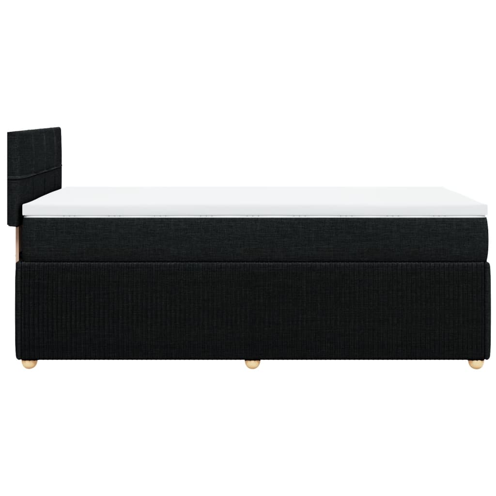 Pat box spring cu saltea, negru, 90x190 cm, textil GartenMobel Dekor