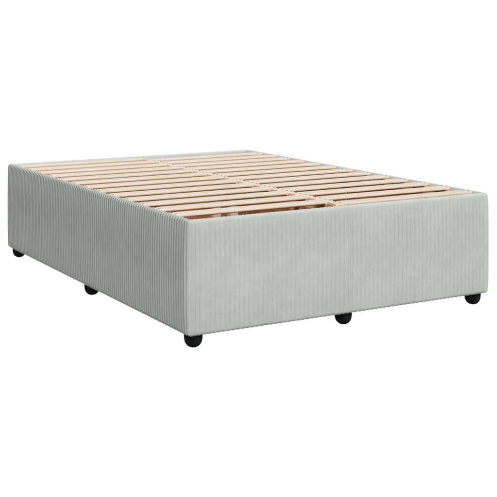Pat box spring cu saltea, gri deschis, 160x200 cm, catifea GartenMobel Dekor