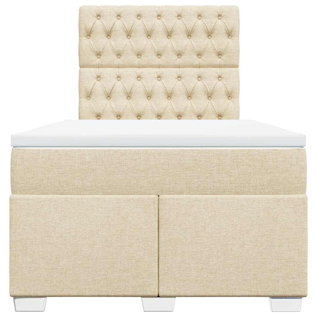 Pat continental cu saltea, crem, 120x190 cm, textil GartenMobel Dekor