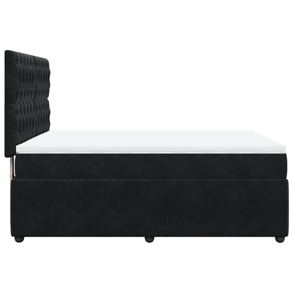 Pat box spring cu saltea, negru, 160x200 cm, catifea GartenMobel Dekor