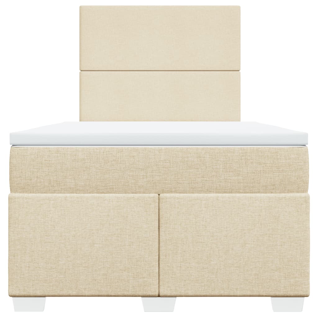 Pat continental cu saltea, crem, 120x190 cm, textil GartenMobel Dekor