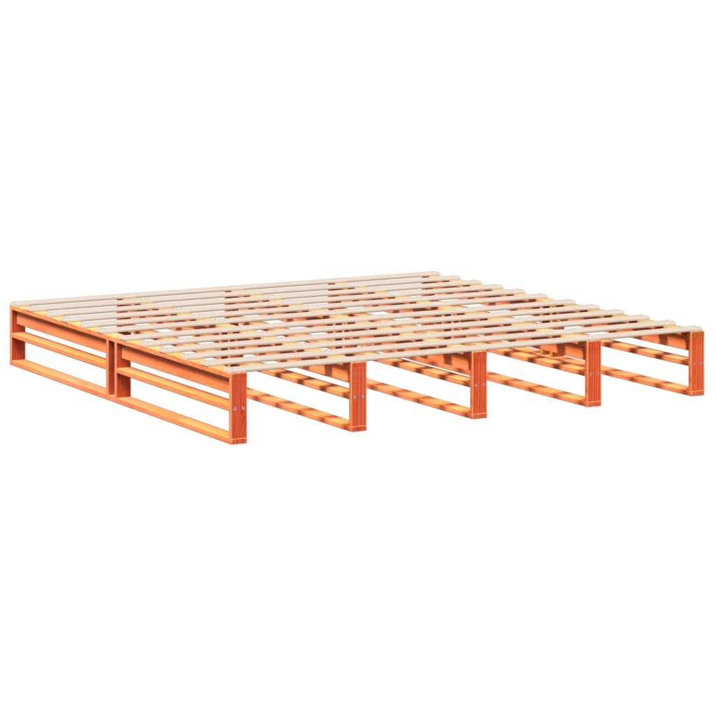 Cadru de pat, maro ceruit, 200x200 cm, lemn masiv de pin GartenMobel Dekor