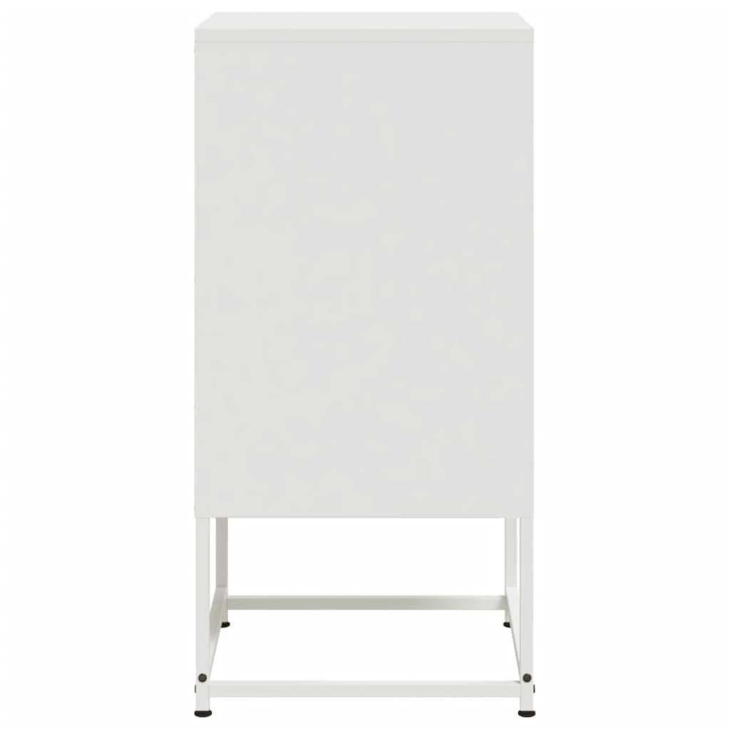 Noptiere, 2 buc., alb, 36x39x78 cm, oțel GartenMobel Dekor