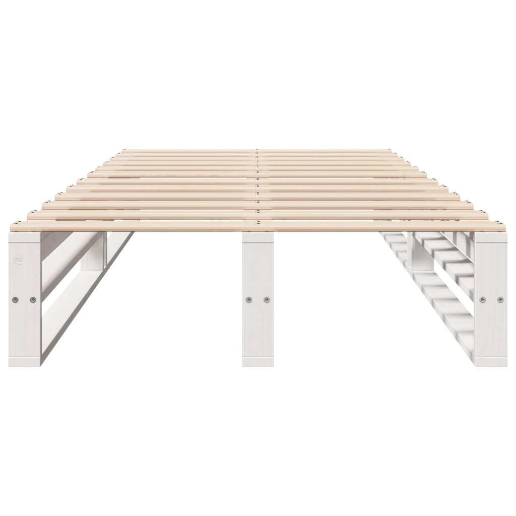 Cadru de pat, alb, 75x190 cm, lemn masiv de pin GartenMobel Dekor