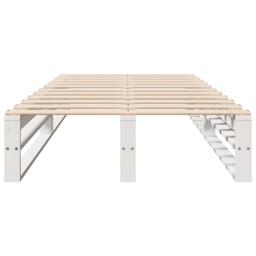 Cadru de pat, alb, 90x190 cm, lemn masiv de pin GartenMobel Dekor