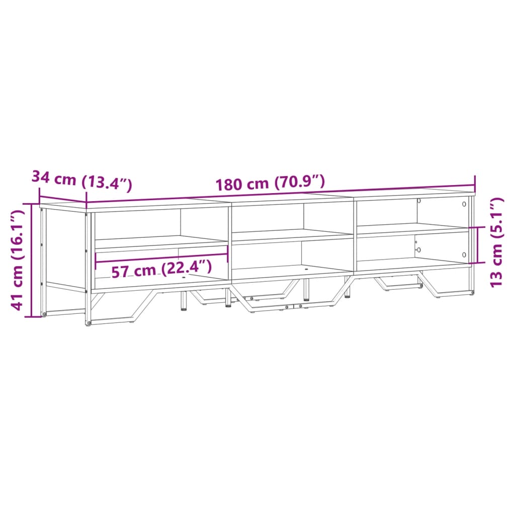 Dulap TV, stejar sonoma, 180x34x41 cm, lemn prelucrat GartenMobel Dekor