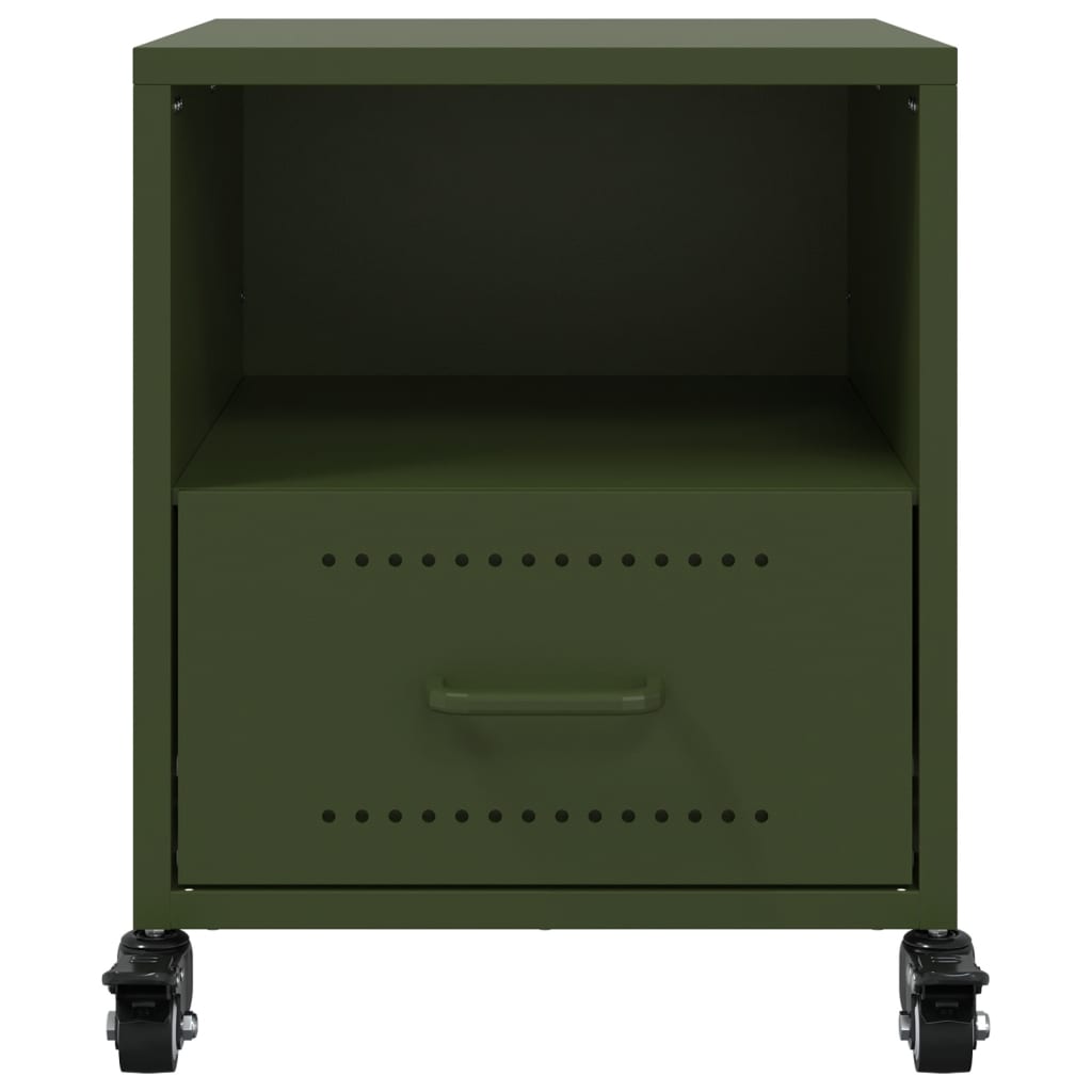 Noptieră, verde olive, 36x39x43,5 cm, oțel GartenMobel Dekor