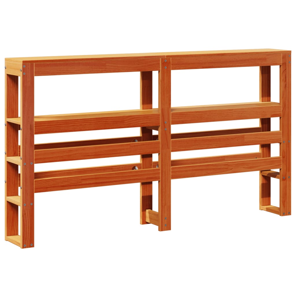 Tăblie de pat cu rafturi, maro ceruit, 135 cm, lemn masiv pin GartenMobel Dekor