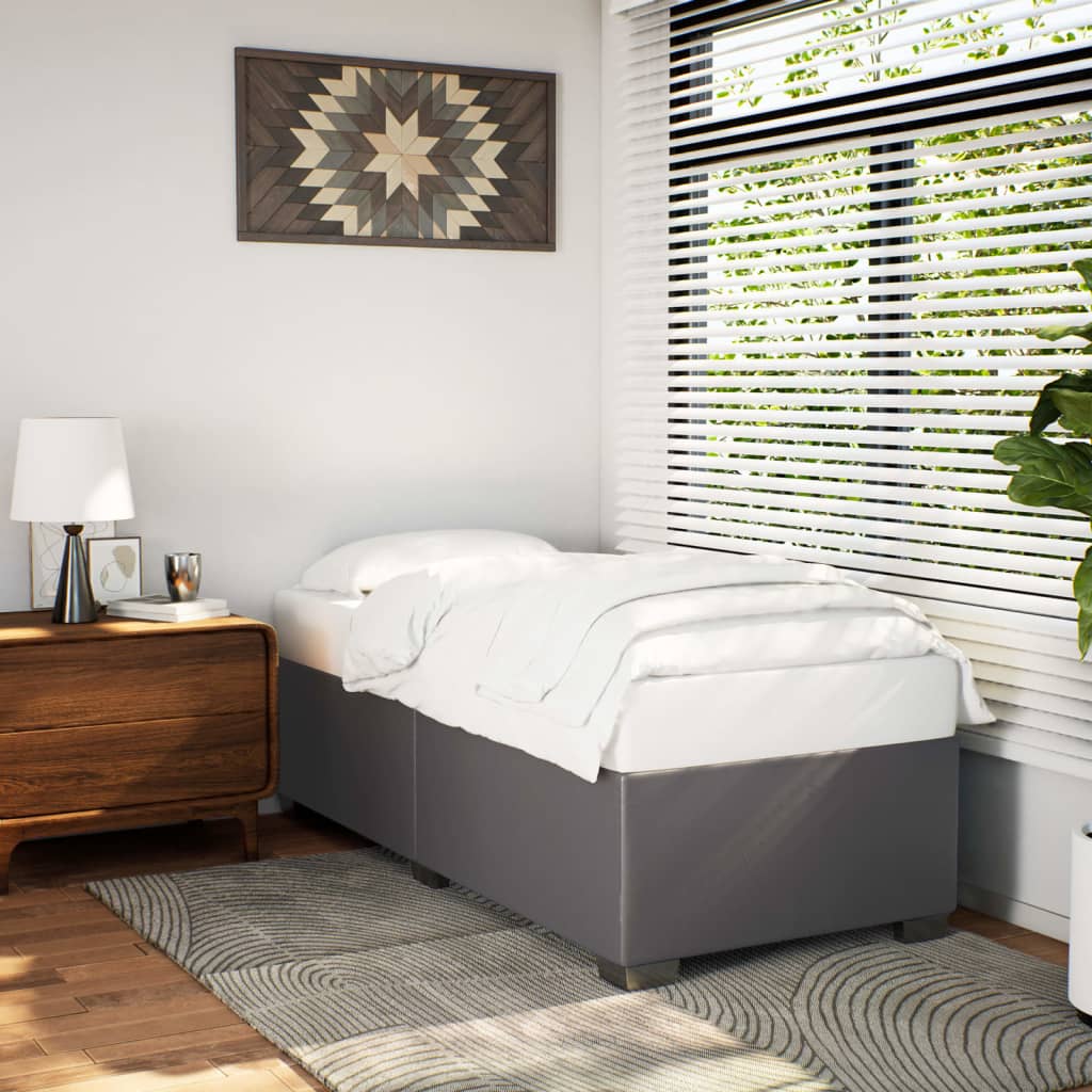 Cadru de pat, gri, 90x190 cm, piele ecologică GartenMobel Dekor