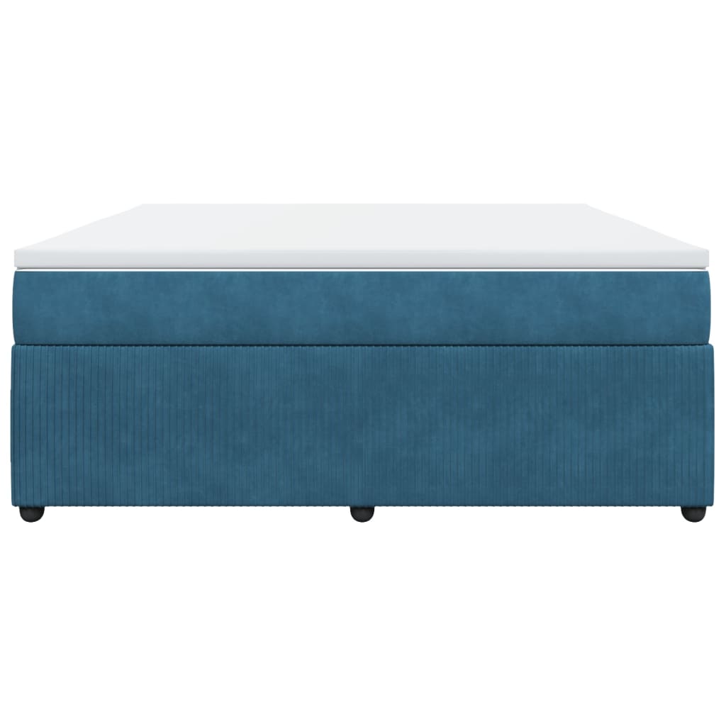 Pat box spring cu saltea, albastru închis, 180x200 cm, catifea GartenMobel Dekor