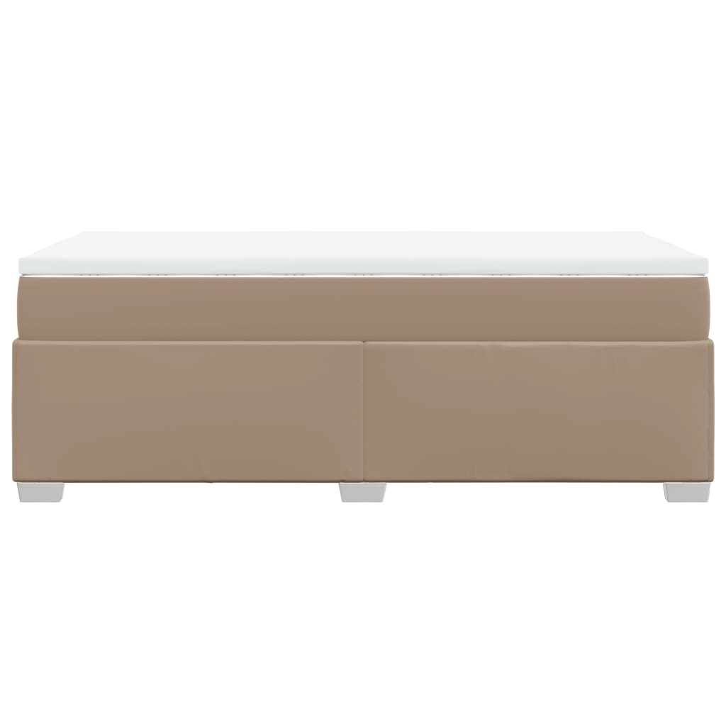 Pat box spring cu saltea, cappuccino, 100x200cm piele ecologică GartenMobel Dekor