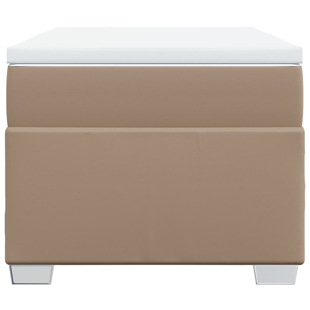 Pat box spring cu saltea, cappuccino, 100x200cm piele ecologică GartenMobel Dekor
