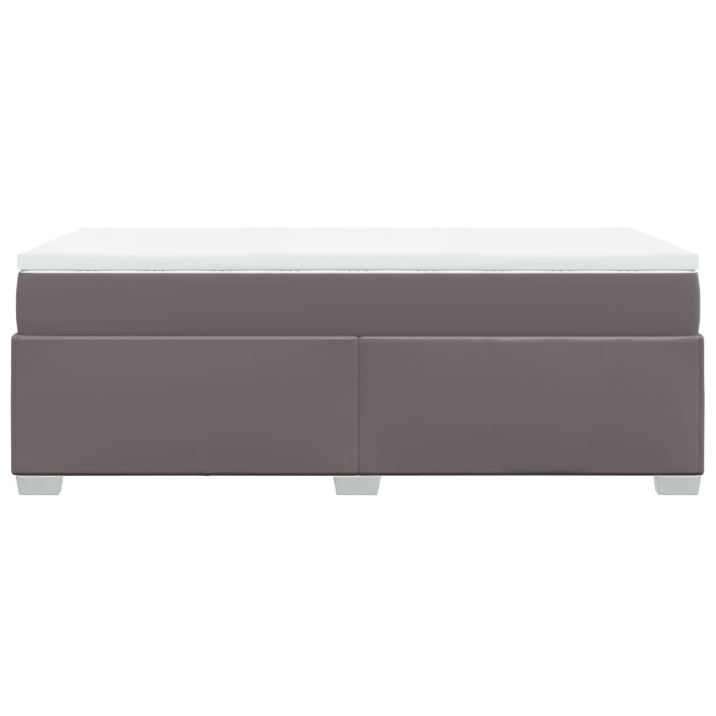 Pat box spring cu saltea, gri, 100x200 cm, piele ecologică GartenMobel Dekor