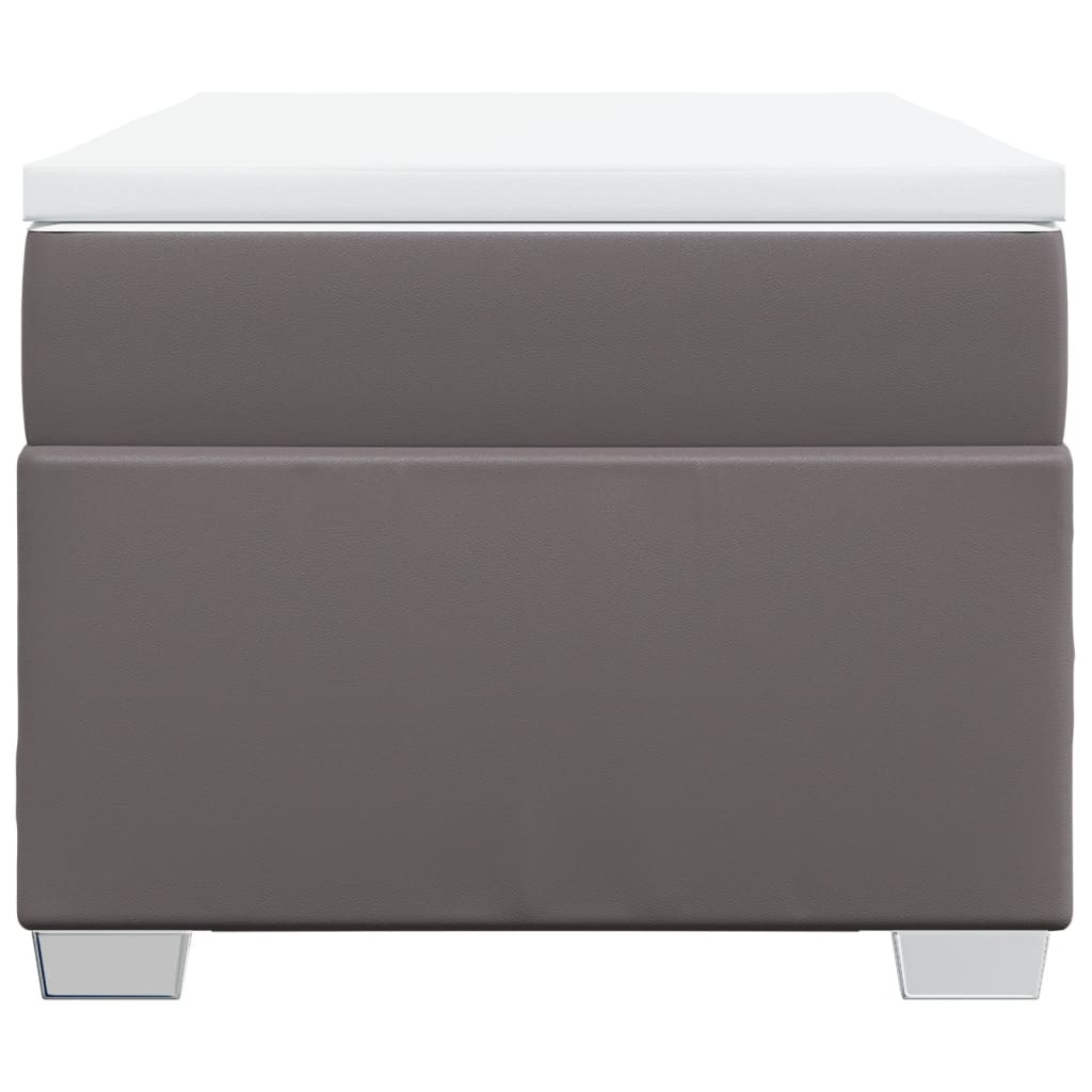 Pat box spring cu saltea, gri, 100x200 cm, piele ecologică GartenMobel Dekor