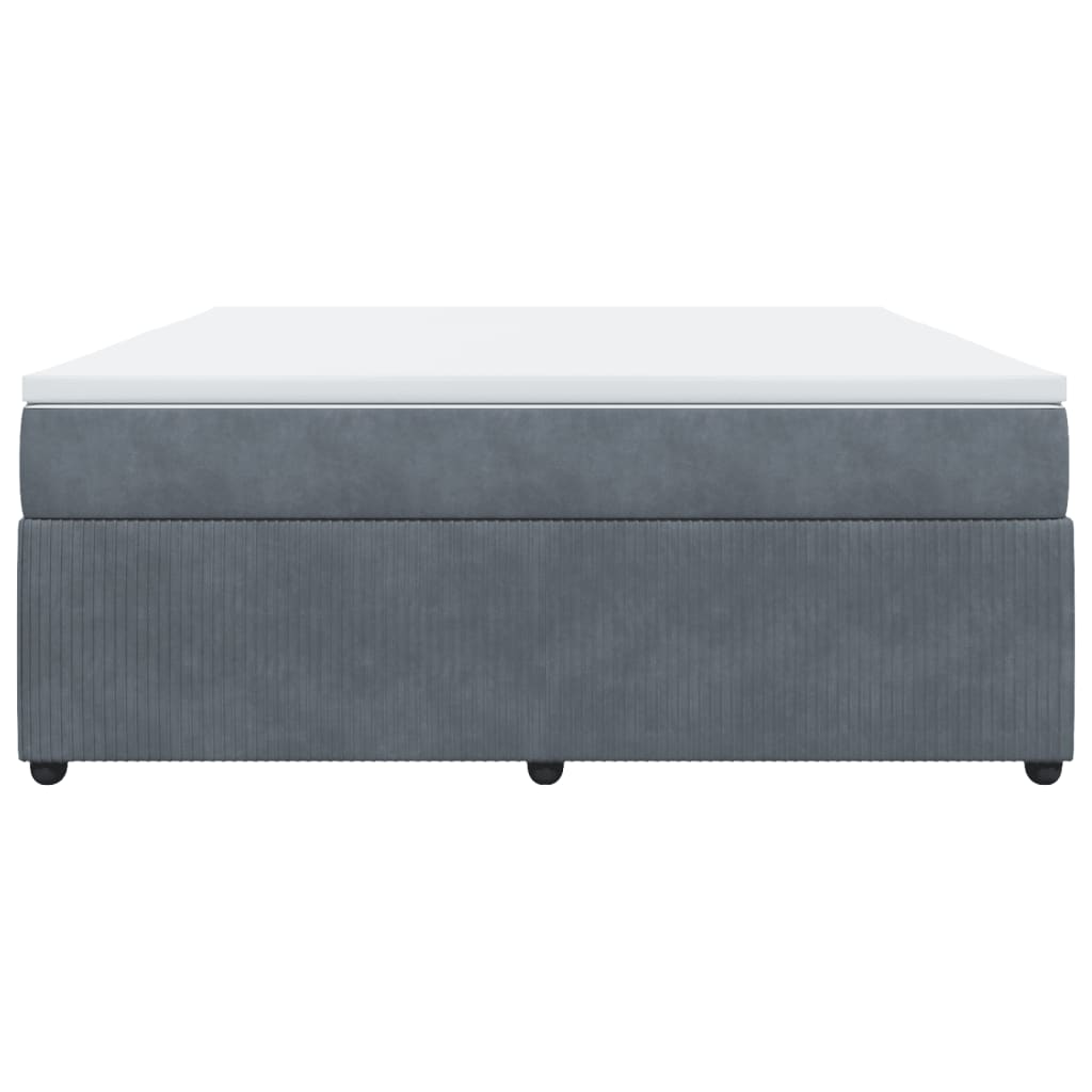 Pat box spring cu saltea, gri închis, 180x200 cm, catifea GartenMobel Dekor