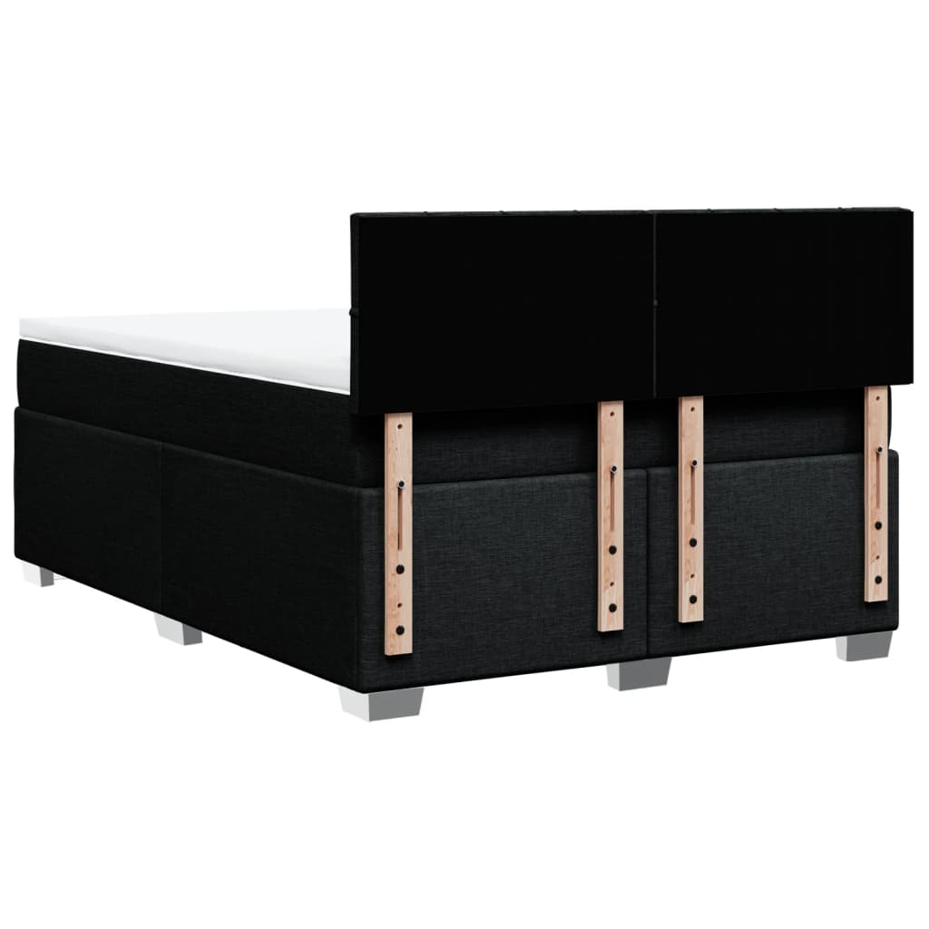 Pat box spring cu saltea, negru, 140x200 cm, textil GartenMobel Dekor