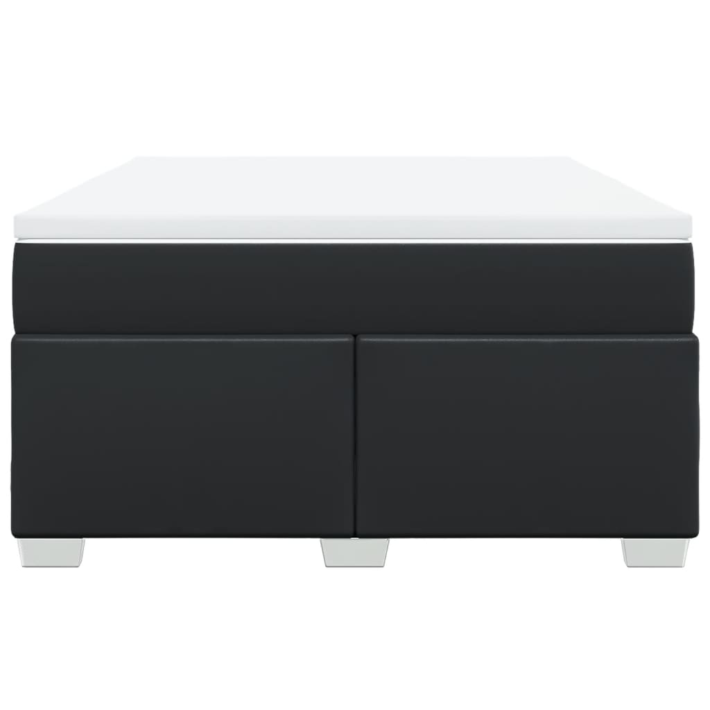 Pat box spring cu saltea, negru, 160x200 cm, piele ecologică GartenMobel Dekor