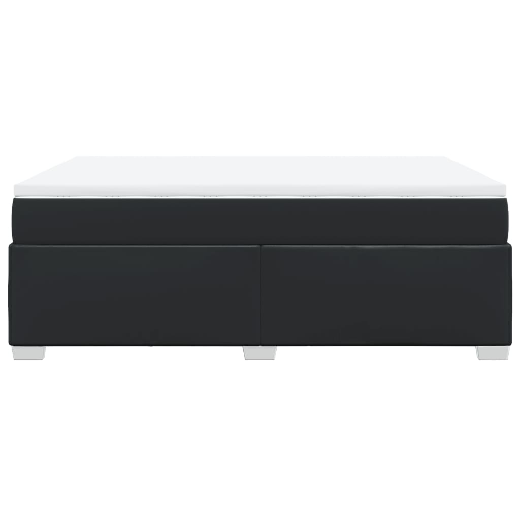 Pat box spring cu saltea, negru, 160x200 cm, piele ecologică GartenMobel Dekor
