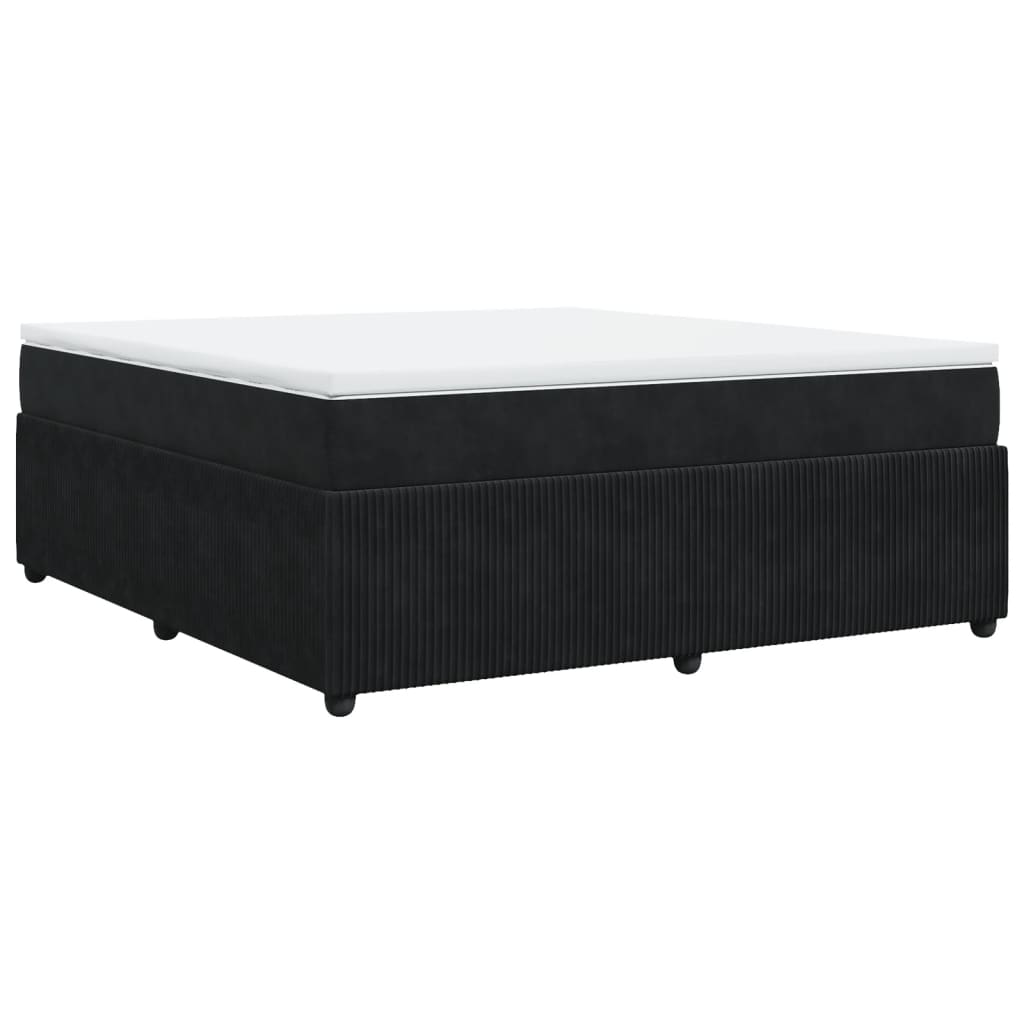 Pat box spring cu saltea, negru, 180x200 cm, catifea GartenMobel Dekor