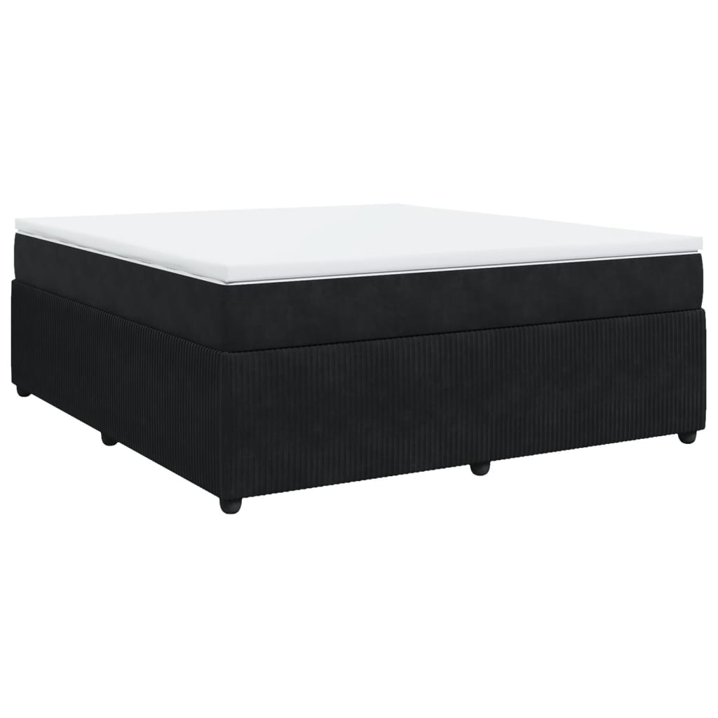 Pat box spring cu saltea, negru, 180x200 cm, catifea GartenMobel Dekor