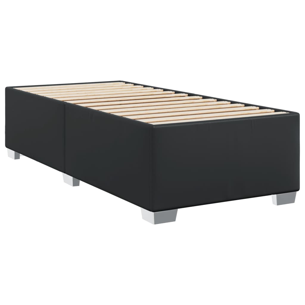 Pat box spring cu saltea, negru, 90x190 cm, piele ecologică GartenMobel Dekor